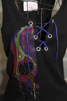 555 Double Sided Dripping Skull  Open Front (Racer Tank)