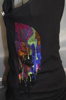 555 Double Sided Dripping Skull  Open Front (Racer Tank)