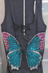 Big Big Butterfly Lack Racer Tank