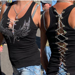 Full open back tank -Heart wings