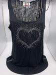 M258  Black Heart Lace (Loose fit Top)
