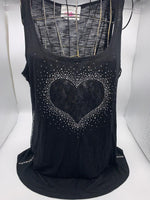 M258  Black Heart Lace (Loose fit Top)