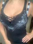 4500 Butterfly Lace Racer Tank