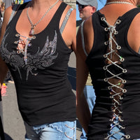 #66000 Full Open Back & Front with Heart Wings