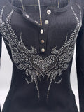 T11759A   Henley Thermal Heart Wings