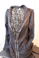 M8706 Lace imprint side cinched jacket
