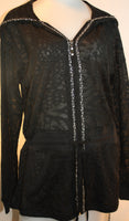 M8709 Burn-Out Long String Hoodie Jacket
