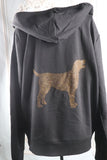 Lab Dog ( Gold or Black Diamond) on Solid Hoodie