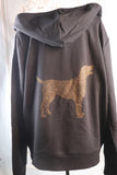 Lab Dog ( Gold or Black Diamond) on Solid Hoodie