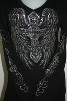 55667  Mini Cross Wings V-Neck Long Sleeve