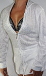 M8709 Burn-Out Long String Hoodie with Stones all around