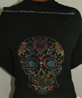 4487   Heart Diamond Skull Hoodie