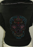 457    Web Turquoise Skull Hoodie