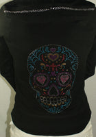 457    Web Turquoise Skull Hoodie
