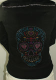 457    Web Turquoise Skull Hoodie