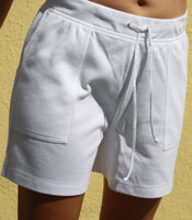 M766   Shorts  with (3 Rows of  Clear Crystals