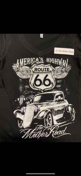17580  Mother Road  V-Neck Long Sleeve