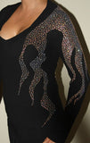 Flame Arms V-Neck Long Sleeve