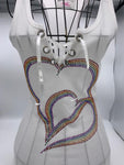 66000      Rainbow Heart Open-Front NEW Crystal eyelits