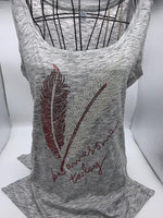 M251  Red Feather Loose Top