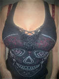 Red Skull (Lace Front) Racer Tank