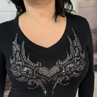 2016 Heart Wings V-Neck Long Sleeve