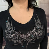 2016 Heart Wings V-Neck Long Sleeve