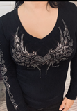 2016 Heart Wings V-Neck Long Sleeve